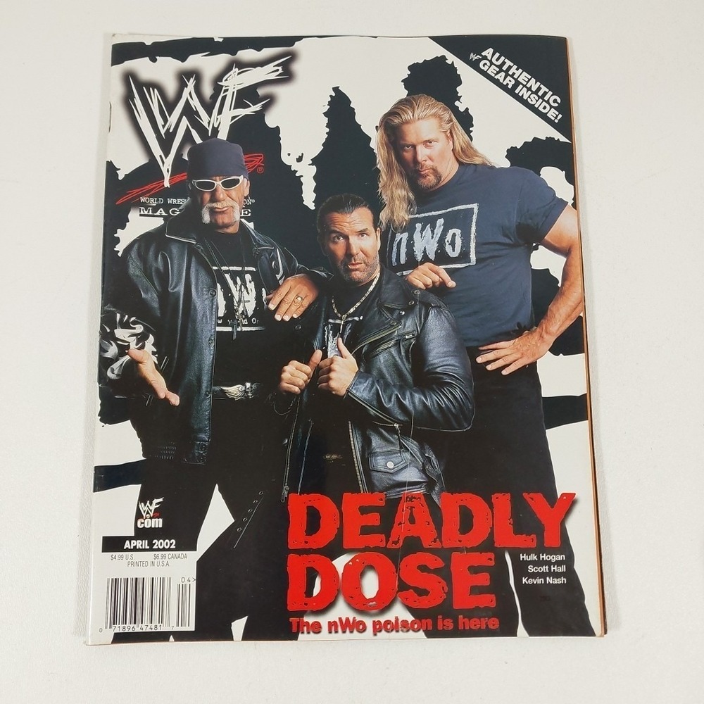 April 2002 WWF Wrestling Magazine - Hollywood Hogan Scott Hall Kevin Nash
